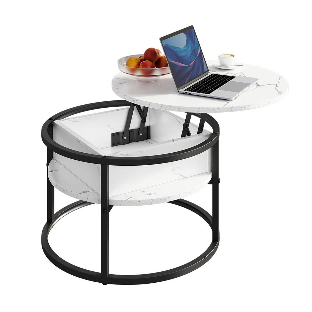 COUCHTISCH Marlo Marmor Weiß 57 x 57 cm - Weiß, Holzwerkstoff (57/57/47.5cm) - Vicco