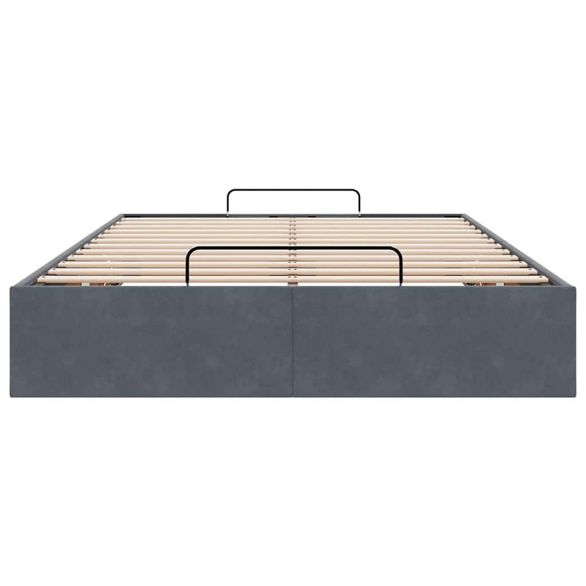 OTTOMAN-BETT Ohne Matratze Dunkelgrau 120/200 Cm Samt - Grau, Textil (120/200cm) - vidaXL