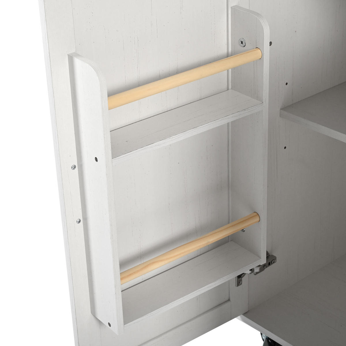 KÜCHENINSEL 140x73x92.5cm Weiß mit Klappplatte,3 Schubladen & 5 Rädern - Weiß, Holzwerkstoff (140/92.5/73cm) - Modfu