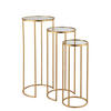 TISCH LEO - Metall - Gold - 3er Set - Goldfarben, Metall (35/35/80cm) - J-Line