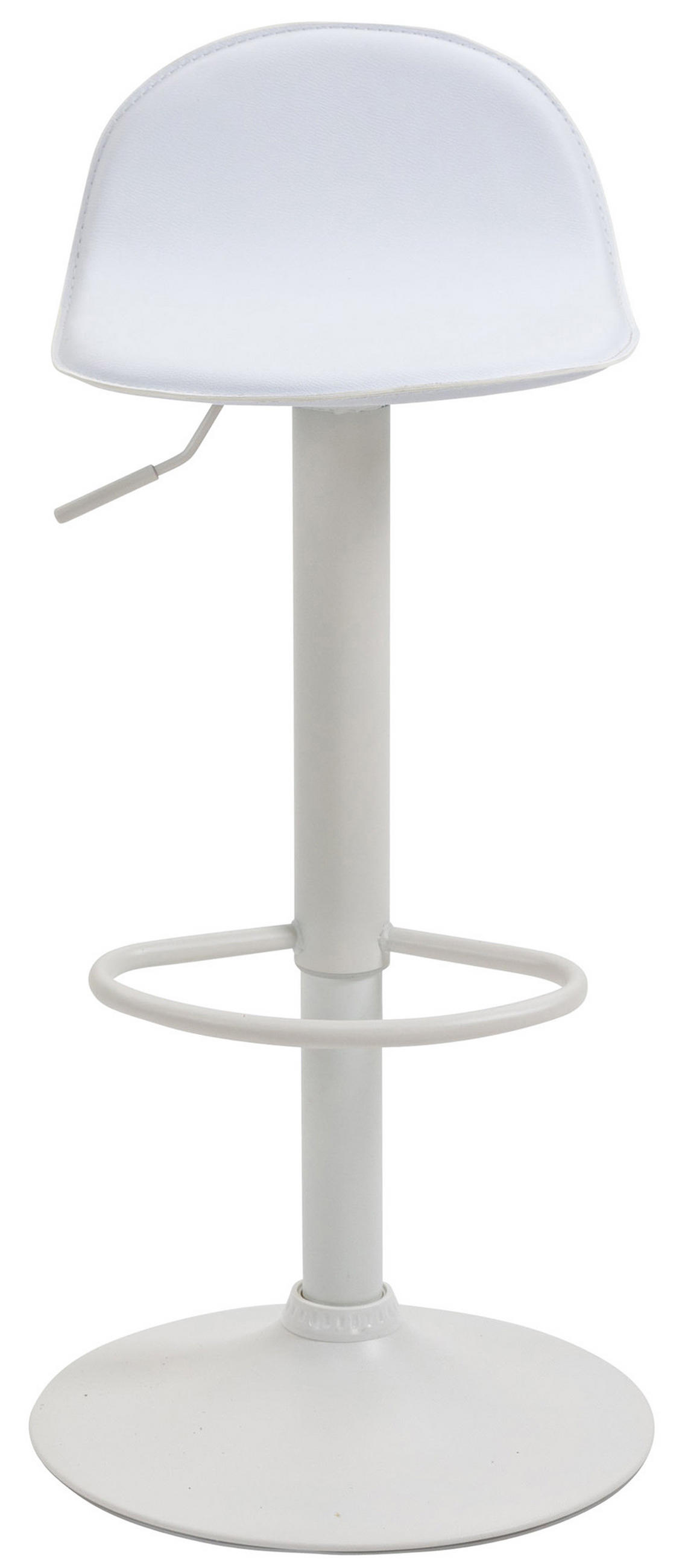 BARHOCKER Lederlook weiß - Weiß, Textil/Metall (39/73/41cm) - CLP