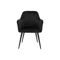 STUHL - 58 cm x 59 cm - Samt, Stoff - Schwarz - ELEANA - Schwarz, Textil (58/82/59cm) - Vente-Unique