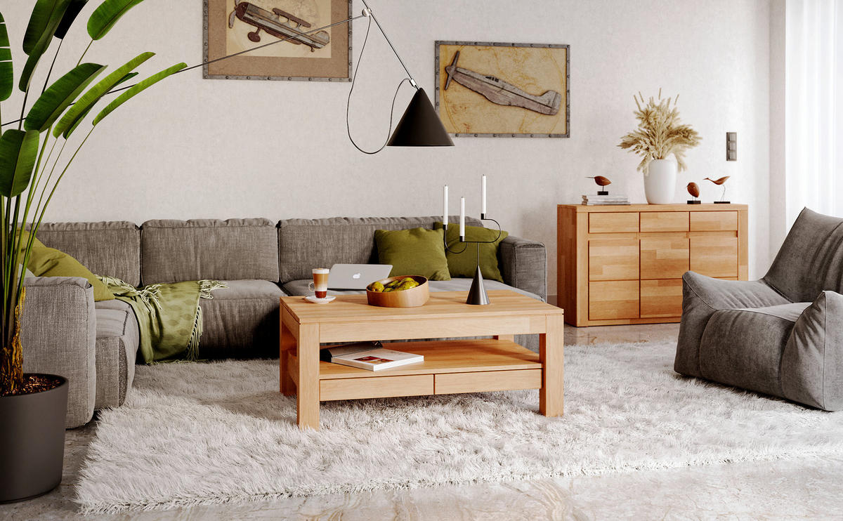 COUCHTISCH Viborg - Buchefarben, Holz (110/70/45cm) - kiki design