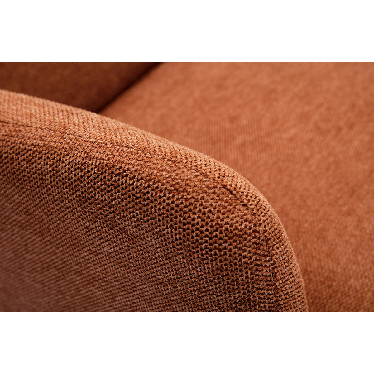 SESSEL skandinavisch Rostbraun Stoff Samteffekt Holz ISKO - Terracotta/Naturfarben, Textil (75.5/82/63cm) - Miliboo