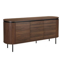 SIDEBOARD, dunkles Holzeffekt - Braun, Holz (40/76/160cm) - Oviala