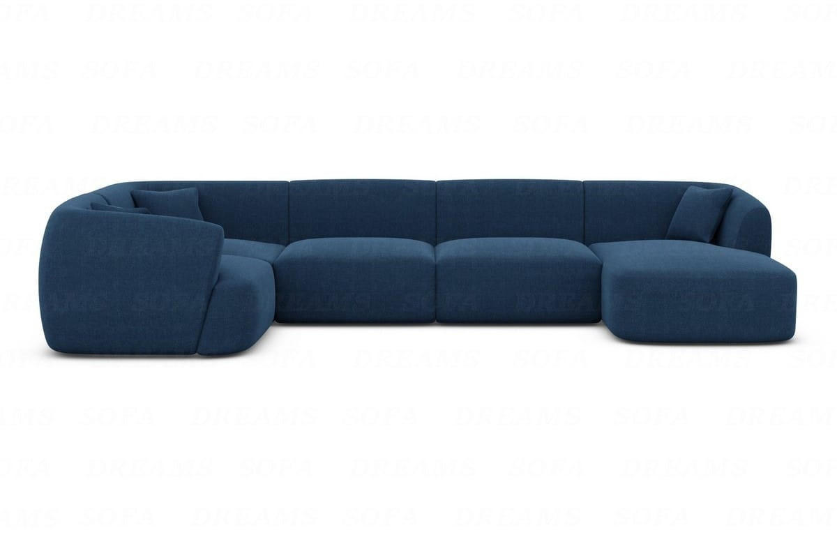 WOHNLANDSCHAFT Azura Blau Strukturstoff - Blau, Kunststoff (325/78/177cm)