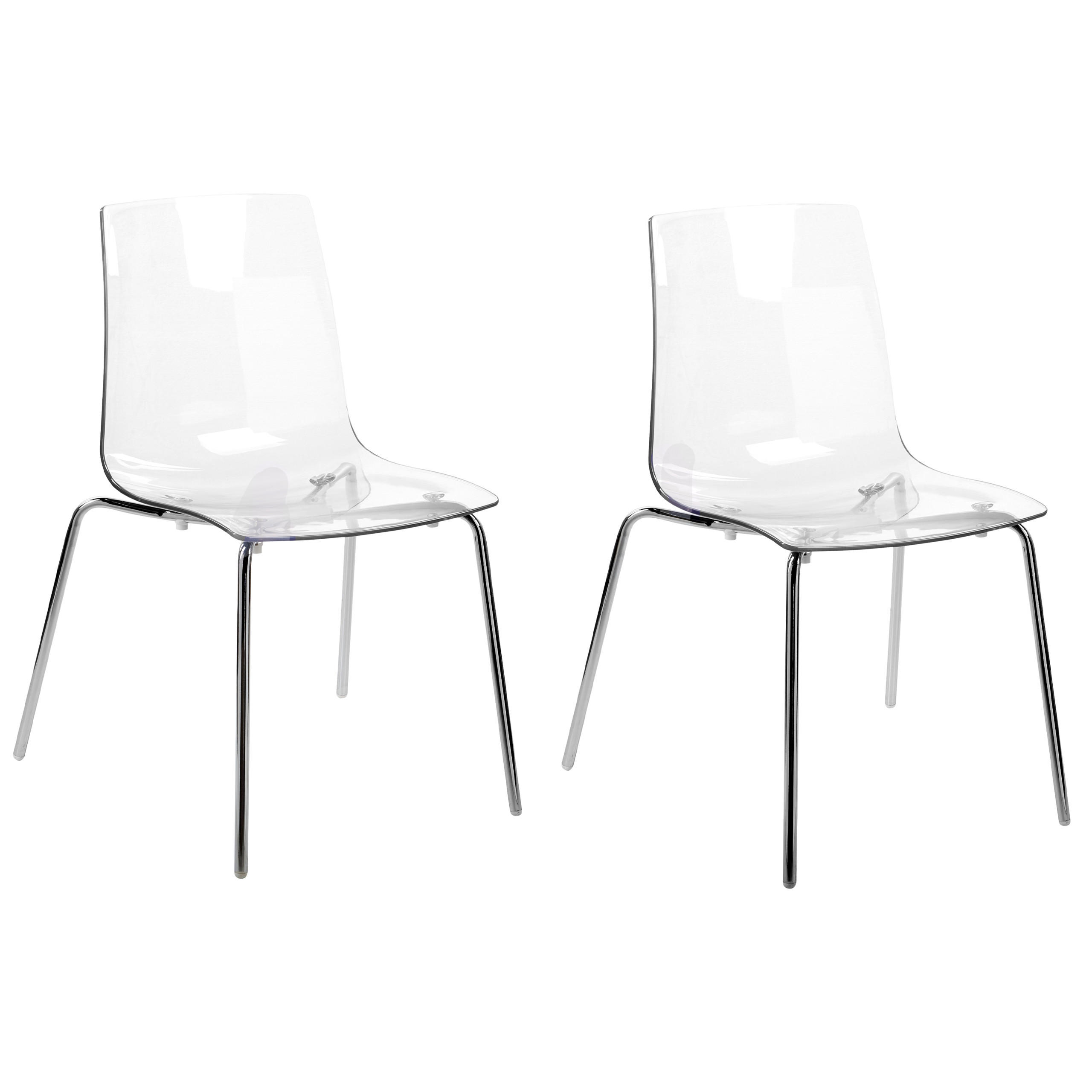 ESSZIMMERSTÜHLEN 2er-Set Kunststoff Transparent Silerton - Transparent, Kunststoff/Metall (46/84/54cm) - Beliani