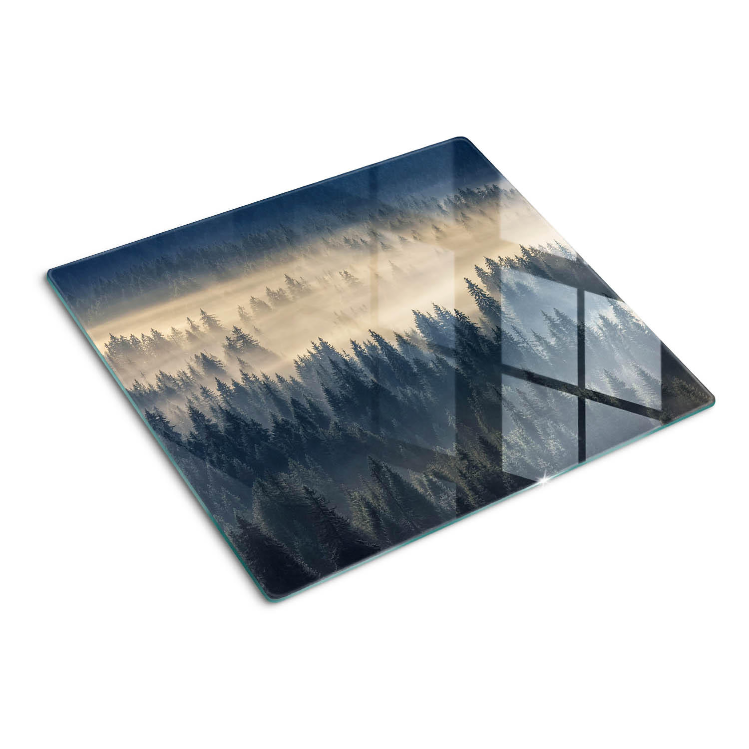 GLASPLATTE 60x52 cm Nebelwald - Grau, Glas (60/0.4/52cm) - TULUP