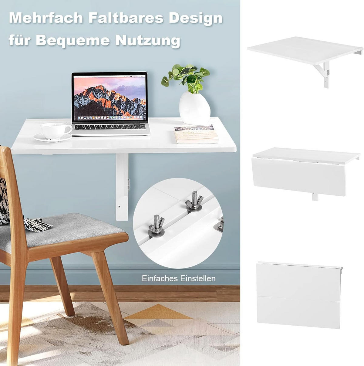 DATORBORD Vitt - Vit, Träbaserade material (60/80/45cm) - COSTWAY