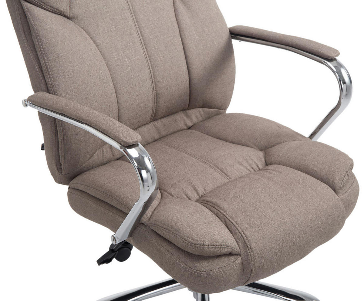 BÜROSTUHL JUBEL Stoff 115x62x70 Taupe Stoff Metall - Taupe, Textil/Metall (62/115/70cm) - DELUKE