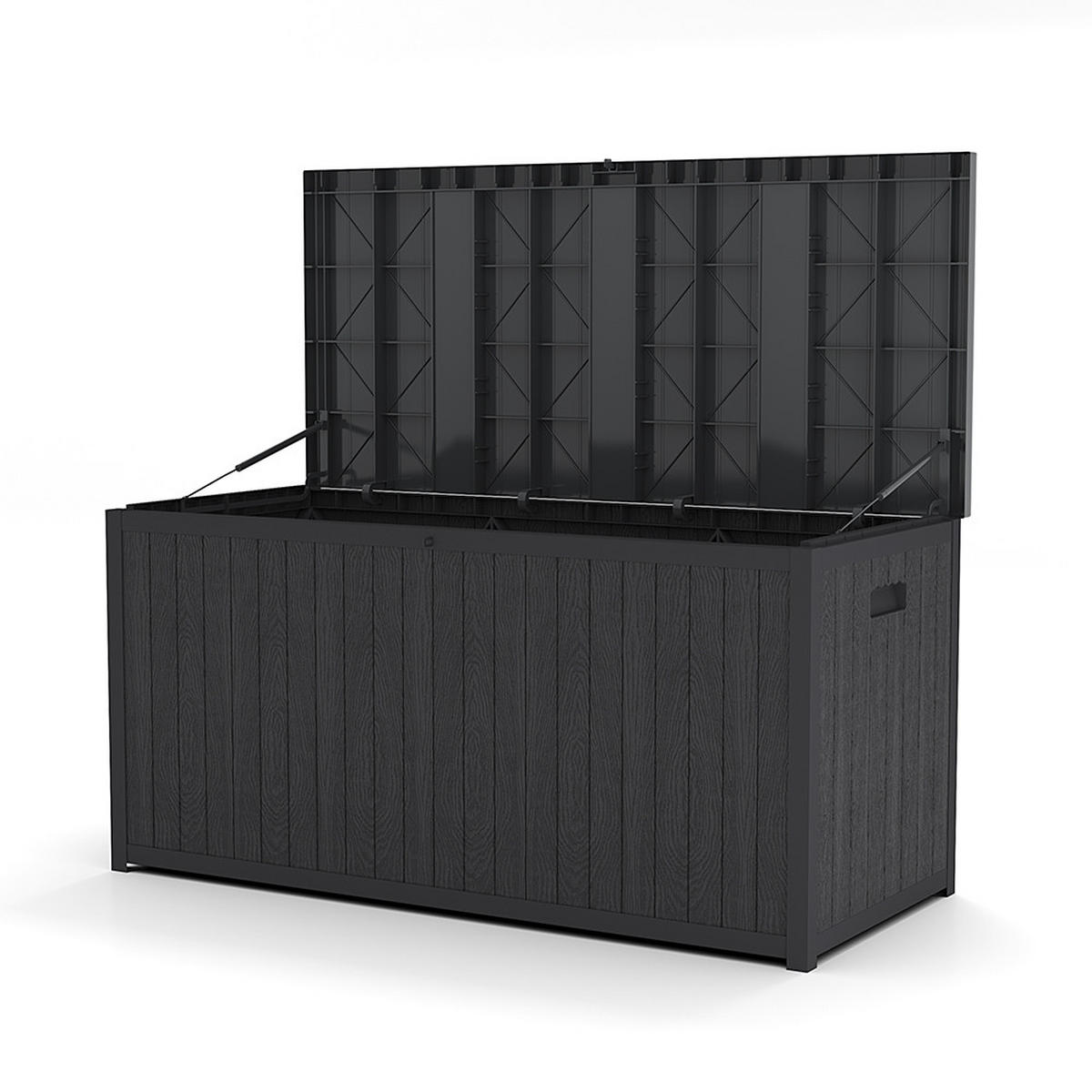 GARTENBOX 430L Abschließbar Wasserdicht Kunststoff Schwarz - Schwarz, Kunststoff (125/61.5/56cm) - Livingandhome
