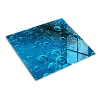 GLASPLATTE 60x52 cm Wasserblasen - Blau, Glas (60/0.4/52cm) - TULUP