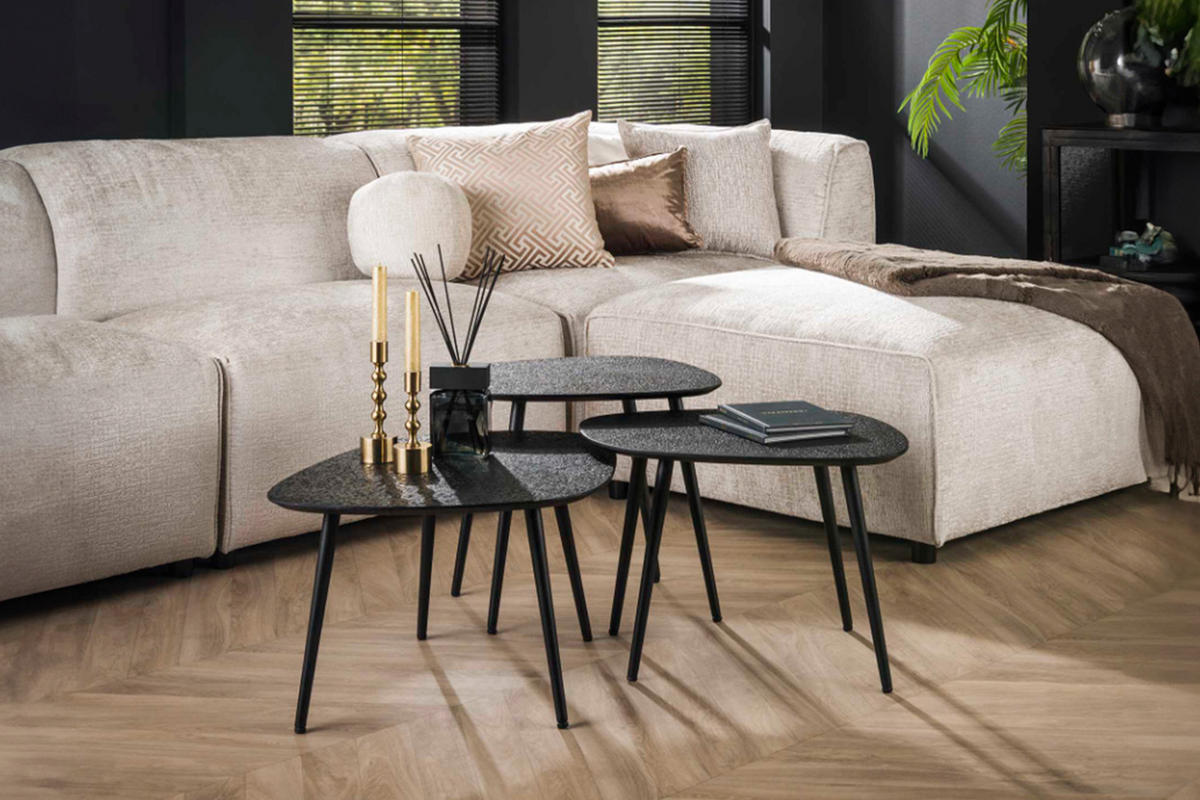 COUCHTISCH-SET LAUCA Schwarz Metall - Schwarz, Metall (62/51/36cm) - KAWOLA