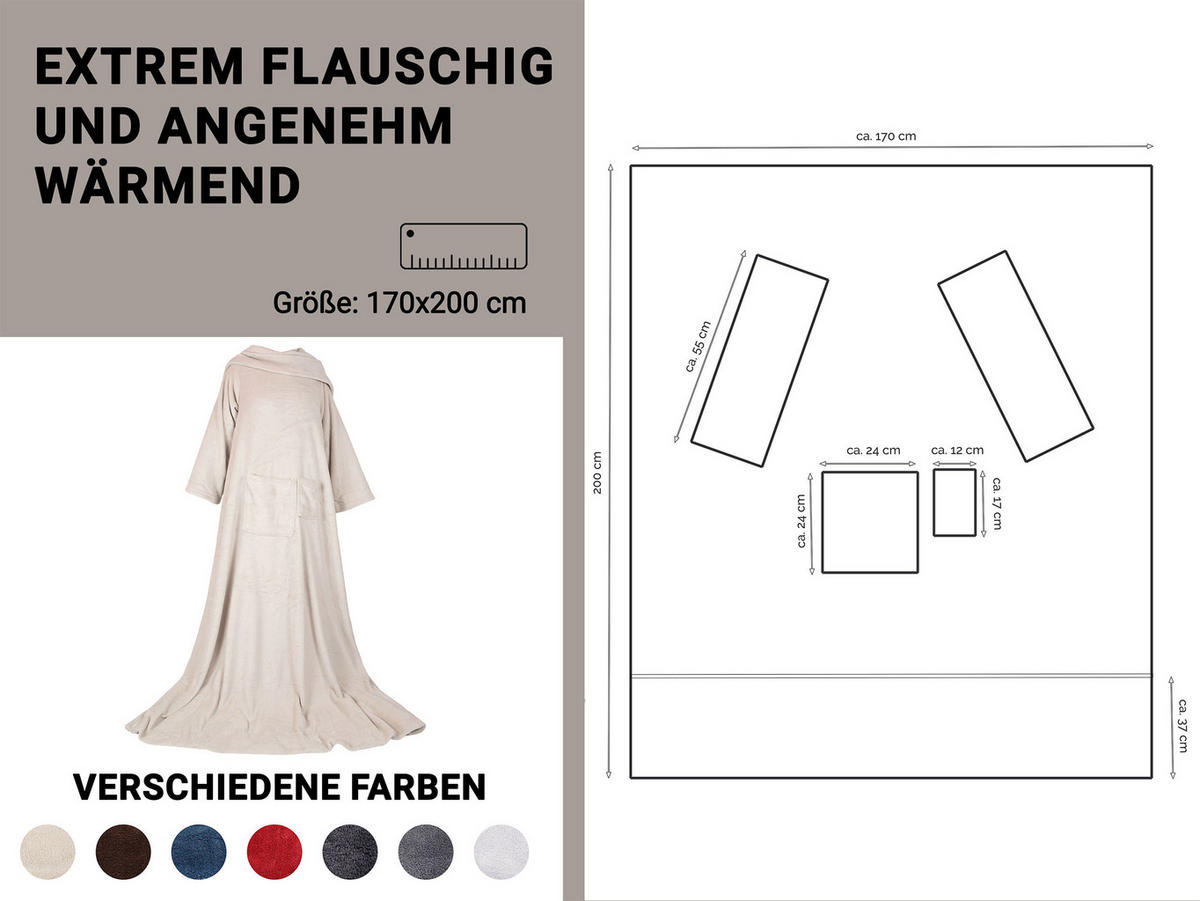 KUSCHELDECKE, 170x200 cm, 100% Polyester, Weiß - Beige, Textil (170/200cm) - Zollner