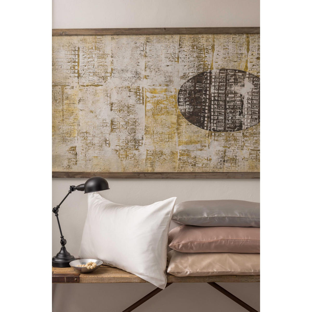 KOPFKISSENBEZUG Ashley macchiato 50 x 75 cm - Braun, Textil (50/75cm) - Vivaraise