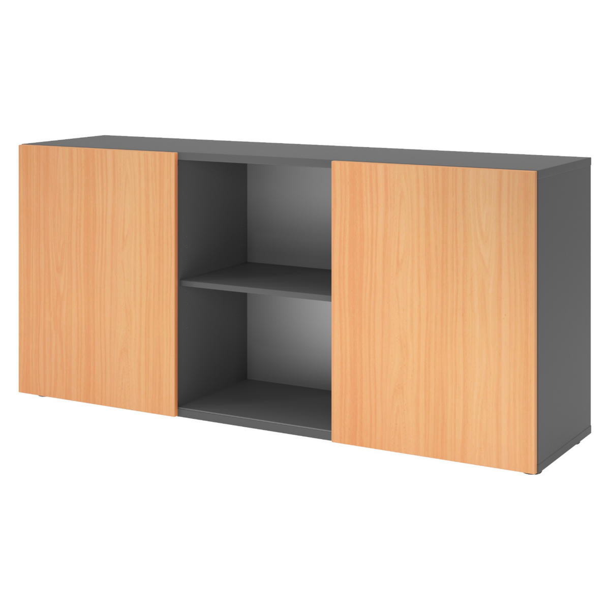 SIDEBOARD mit Schwebetür 42/160/74,8 cm in Graphitfarben/Buchefarben - Buchefarben/Graphitfarben, Holzwerkstoff (160/74.8/42cm) - bümö
