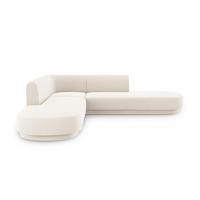 WENDBARES-ECKSOFA Miley aus Samt leichtes beige 5 Sitzplätze - Beige, Textil (248/248cm) - Micadoni
