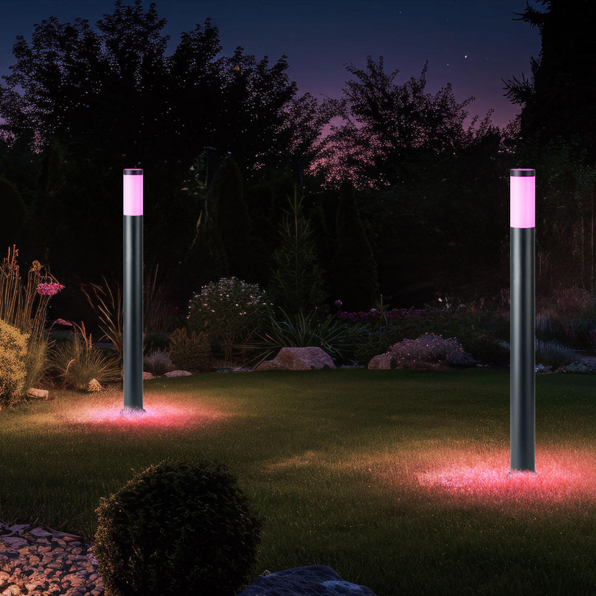 LED WEGELEUCHTE Edelstahl Anthrazit - Anthrazit, Kunststoff (12.7/11/110cm) - Globo Lighting