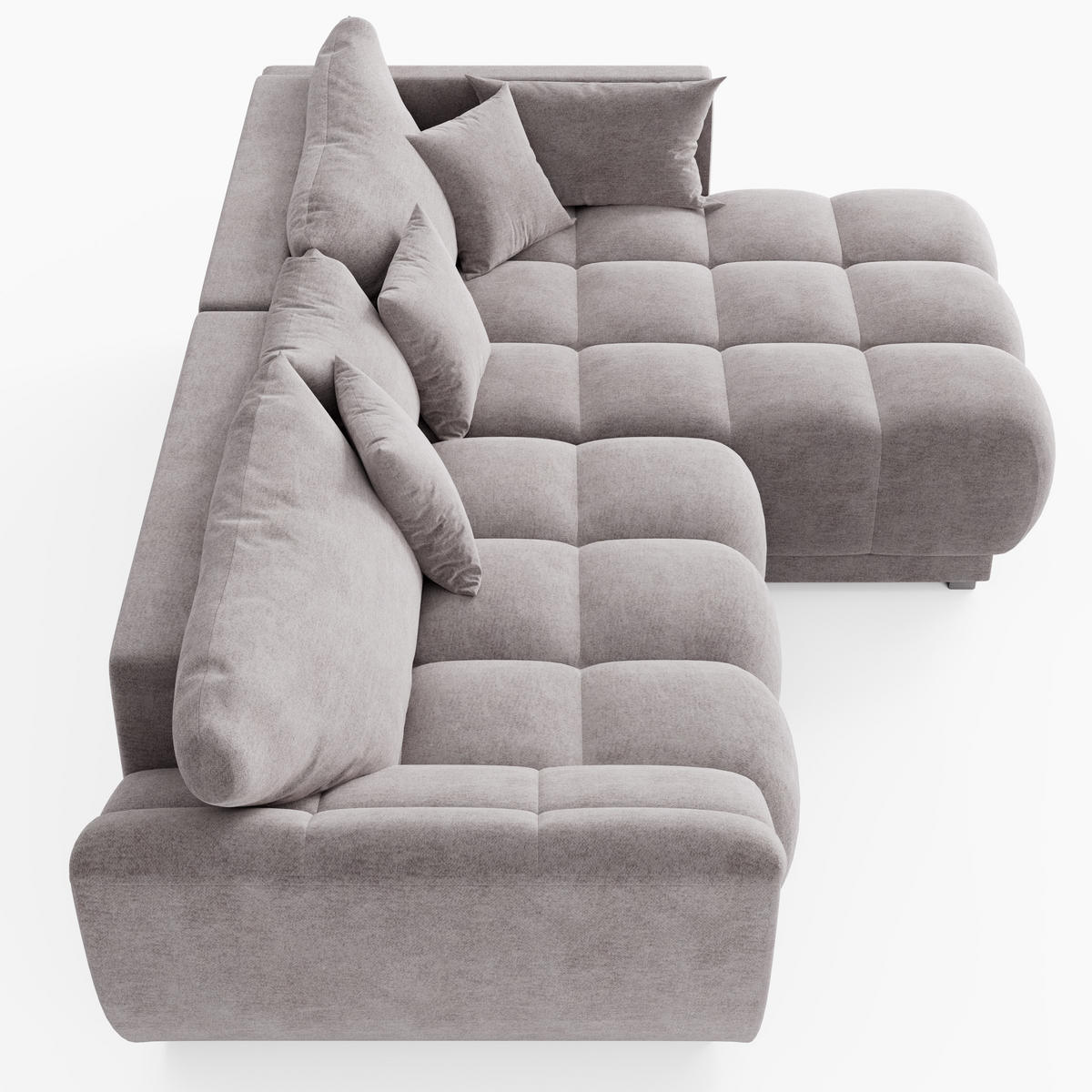 ECKSOFA LARGO Rechts Blau Velours Premium L-Form Couch mit Schlaffunktion & Bettkasten - Blau/Schwarz, Holz (285/180cm) - Barchello