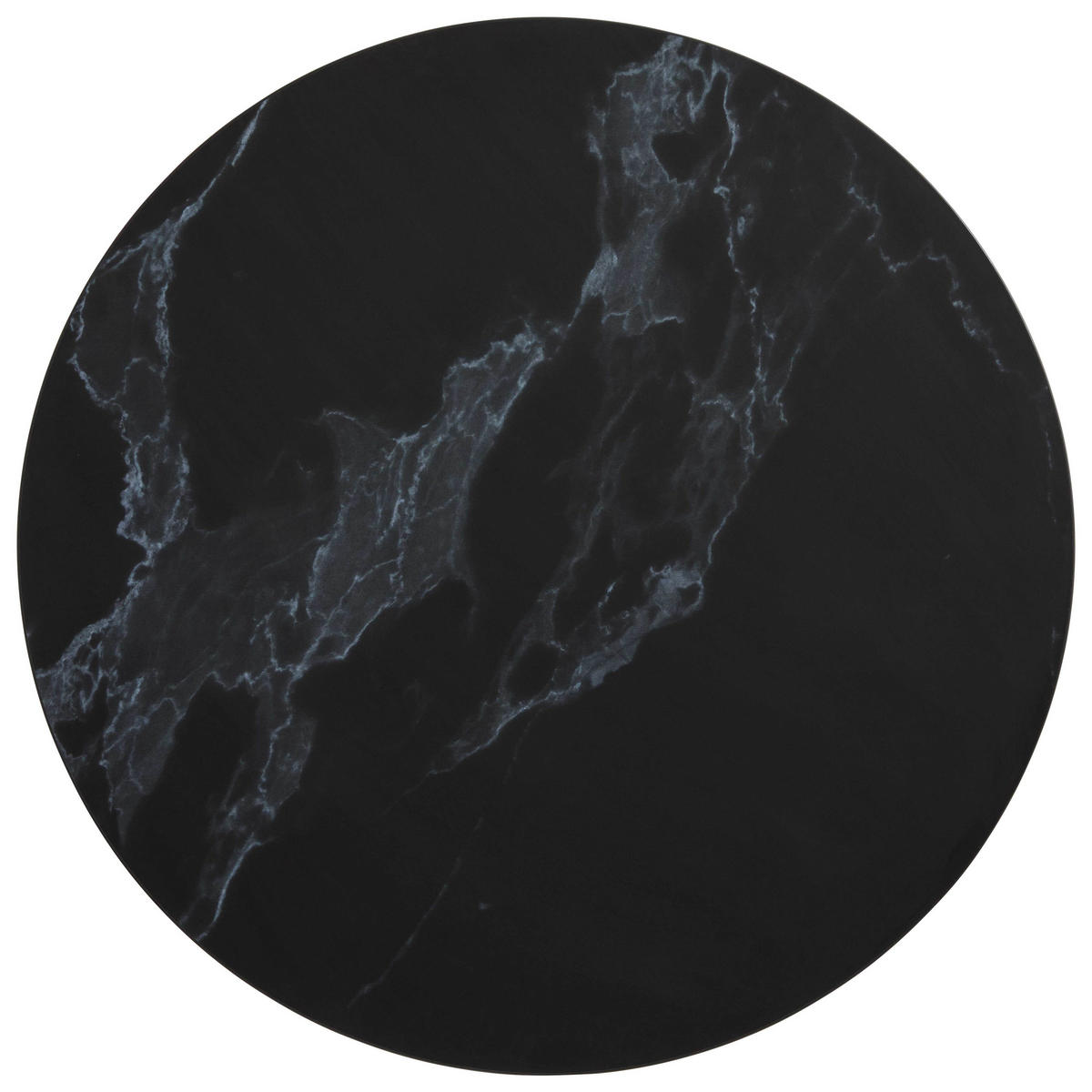TISCHPLATTE runder 60 cm, Schwarz - Schwarz Hochglanz/Schwarz, Kunststoff (60/2.5/60cm) - Oviala