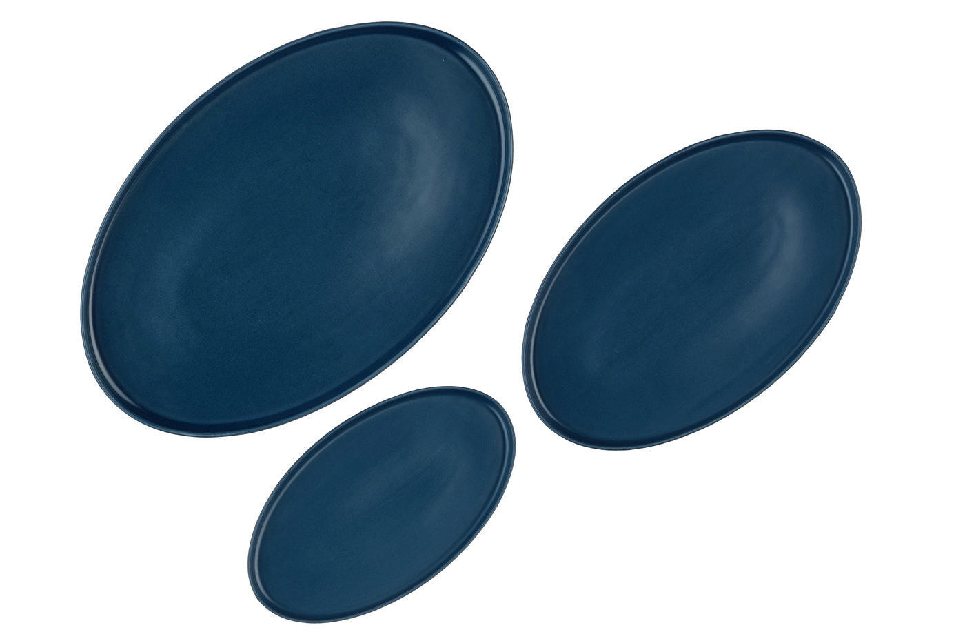 SERVIERPLATTEN Scandi - 3er-Set - Marineblau - Blau, Keramik (1/1/1cm) - Björn