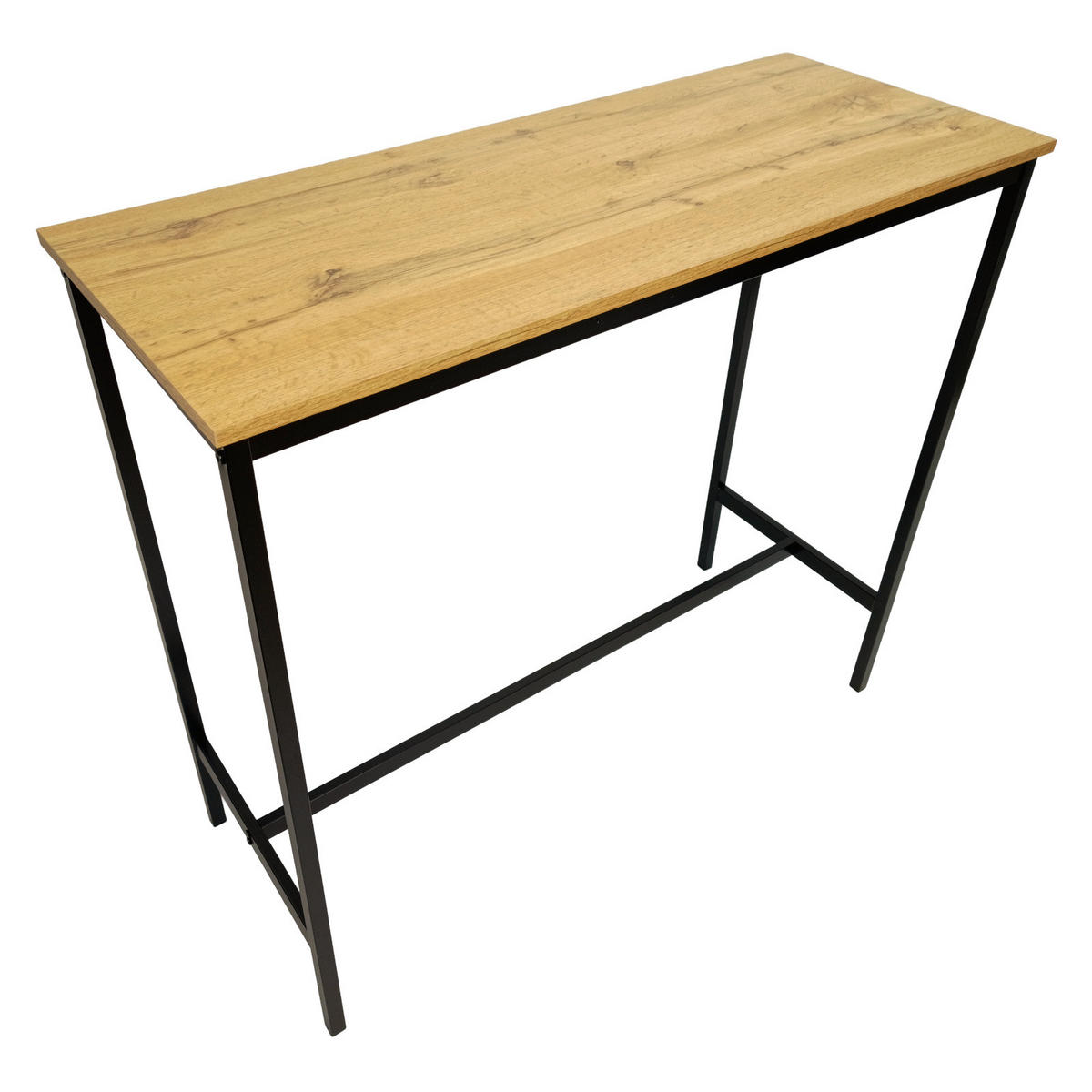 BARTISCH Holzoptik Metall Eichefarben Schwarz Küchentisch 100×40×90 cm - Eichefarben/Schwarz, Holzwerkstoff/Metall (40/100/90cm) - Begryf