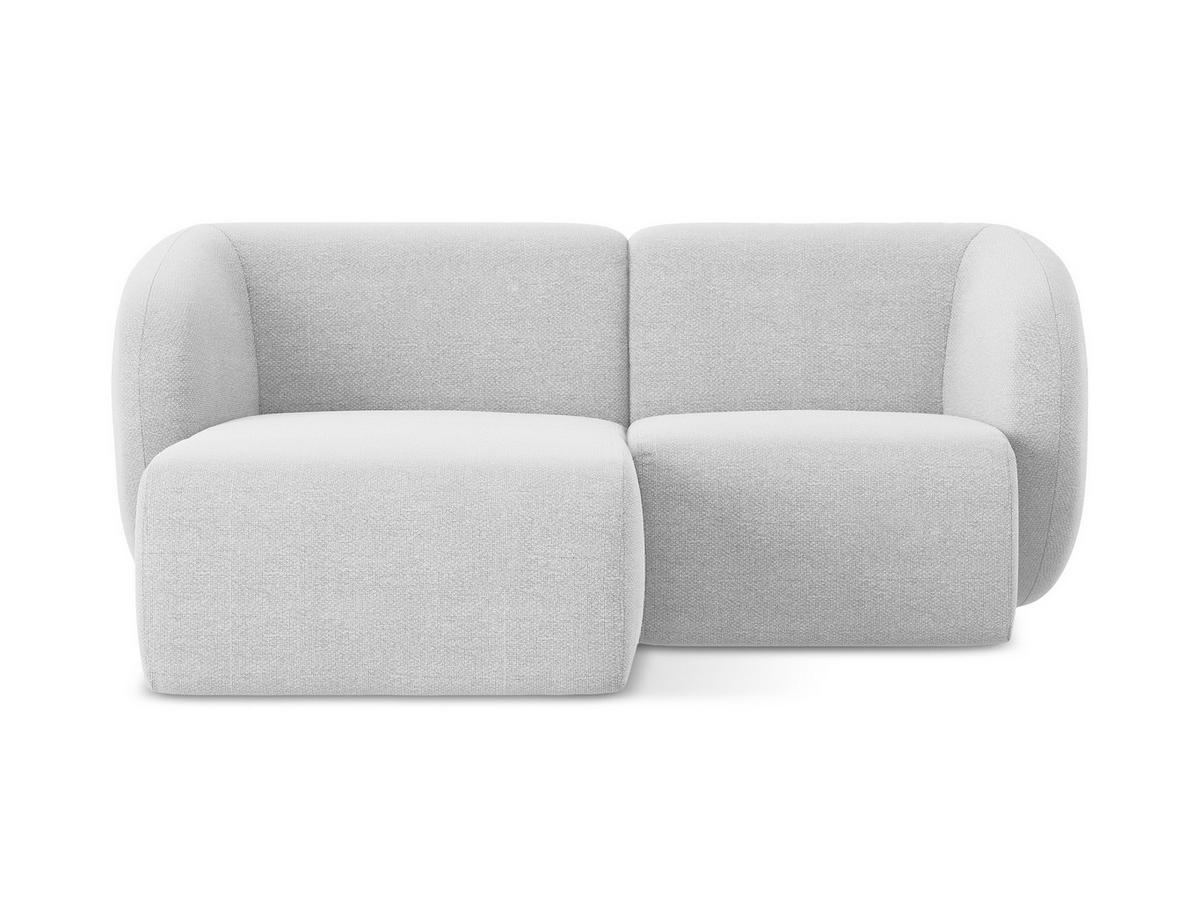 ECKSOFA Links Bouclé Stoff Grau - Silberfarben/Schwarz, Holzwerkstoff/Kunststoff (178/166cm) - Makamii