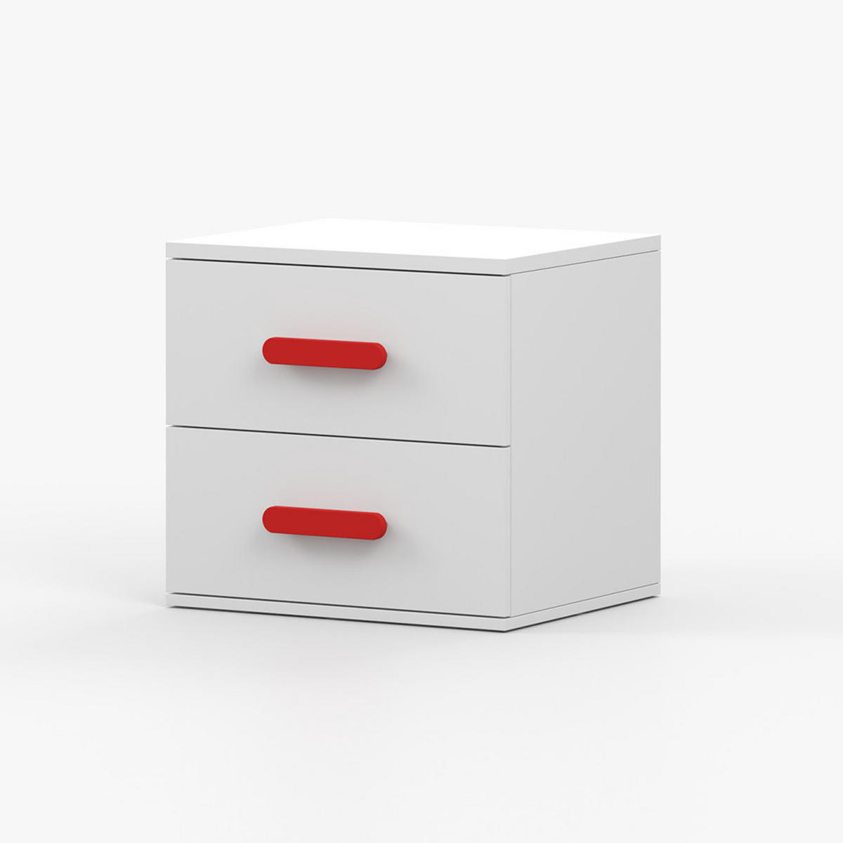 NACHTTISCH JONAS I 22, 55/51/44, 2 Schubladen, weiß - Weiß, Holzwerkstoff (55/44/51cm) - imoebel24