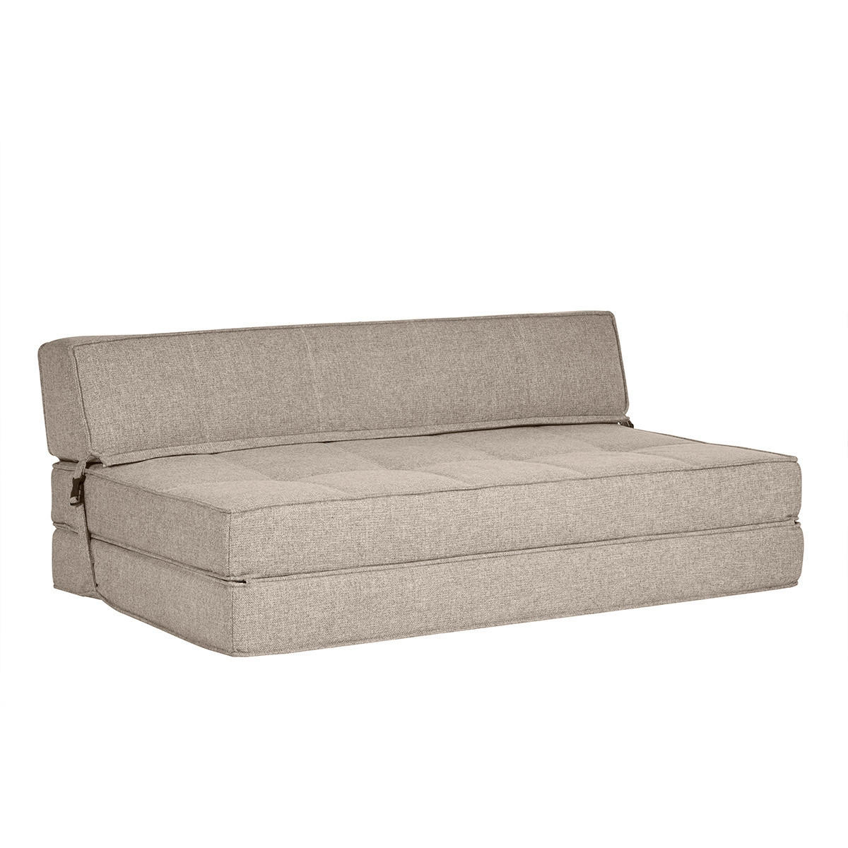 2-SITZER Schlafsofa Taupefarbener Stoff KATY - Taupe, Textil (81/51/132cm) - Miliboo