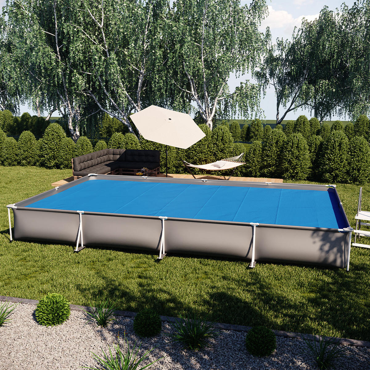 SOLARFOLIE Blau 700 cm robuste 400µ My Solarplane - Dunkelblau, Kunststoff (700/400cm) - OK-Living