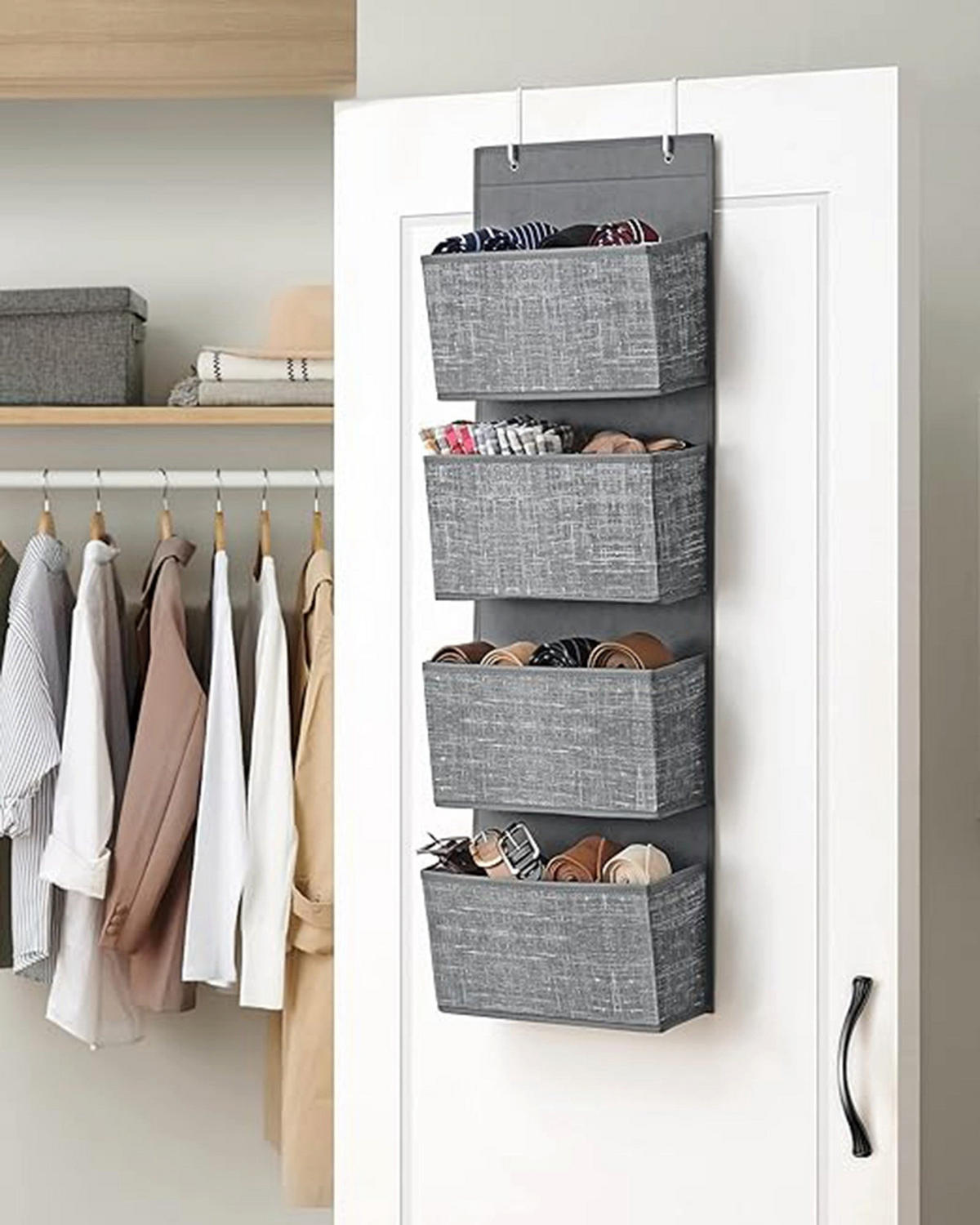 HÄNGEREGAL JEDDAH - Grau, Textil (12/100/33.5cm) - Hansiro