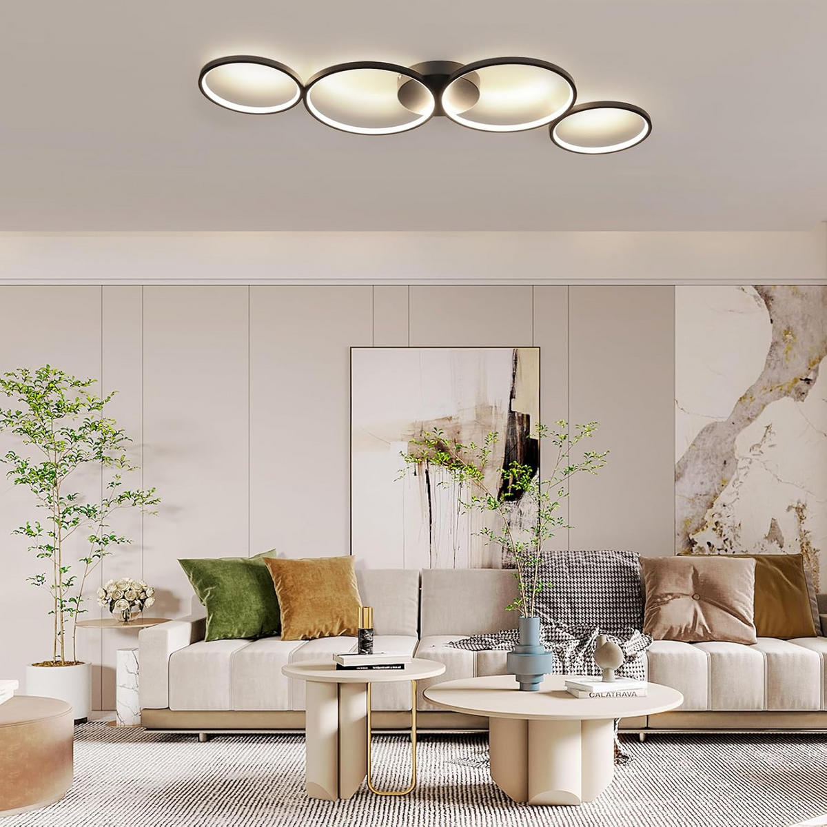 LED-DECKENLEUCHTE Tannwacht 35.5/5.8/100.0 cm - Schwarz, Metall (100/35.5/5.8cm) - ZMH