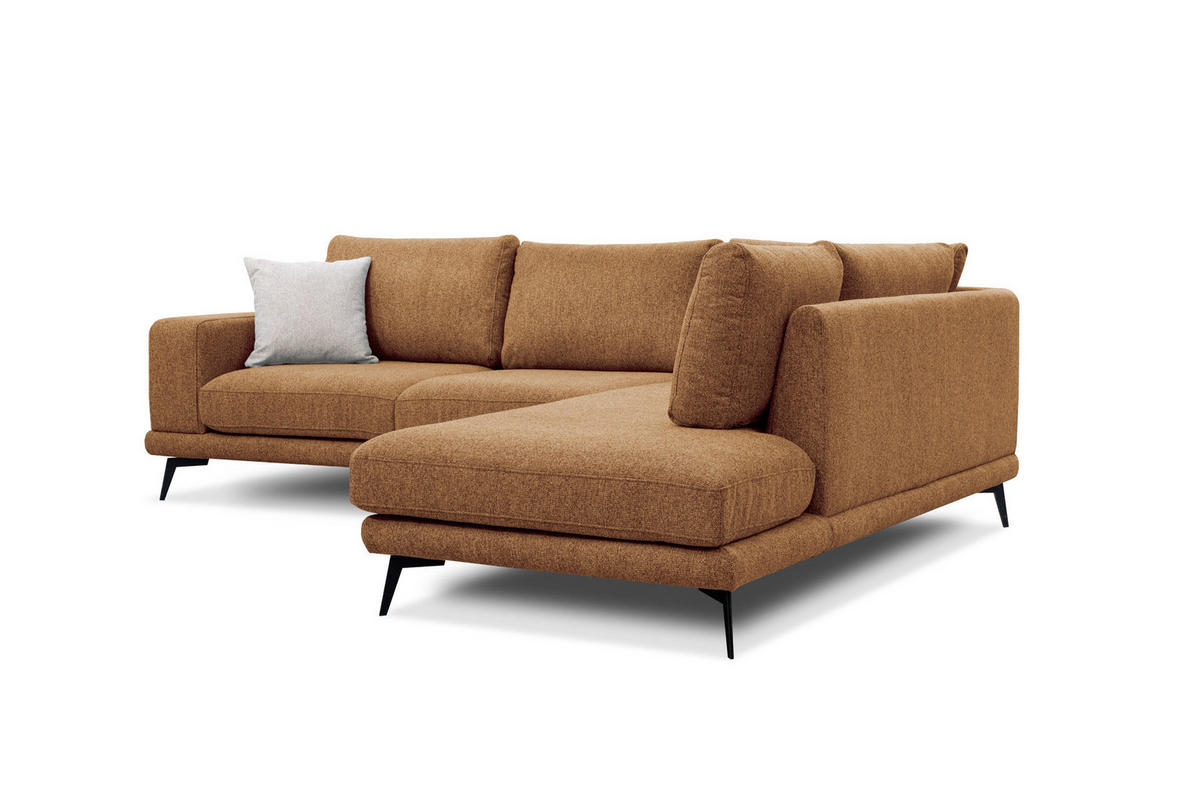 ECKSOFA MEDIOLANE 5-Sitzer, orange - Orange, Holzwerkstoff/Textil (282/219cm) - Courtois Laville