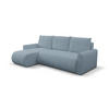 ECKSOFA Sprento Hellblau, aus Boucle-Stoff, mit Schlaffunktion und Bettzeugfach - Hellblau, Holzwerkstoff/Textil (230/149cm) - Bettso