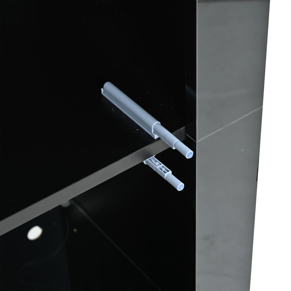 VITRINE 61x42x162 cm Schwarz mit LED und Glasboden - Schwarz, Holzwerkstoff (61/162/42cm) - FLIEKS