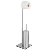 TOILETTENPAPIERSTÄNDER mit WC-Bürste Recco 20/20/71,5 cm - Silberfarben, Metall (20/71.5/20cm) - Wenko