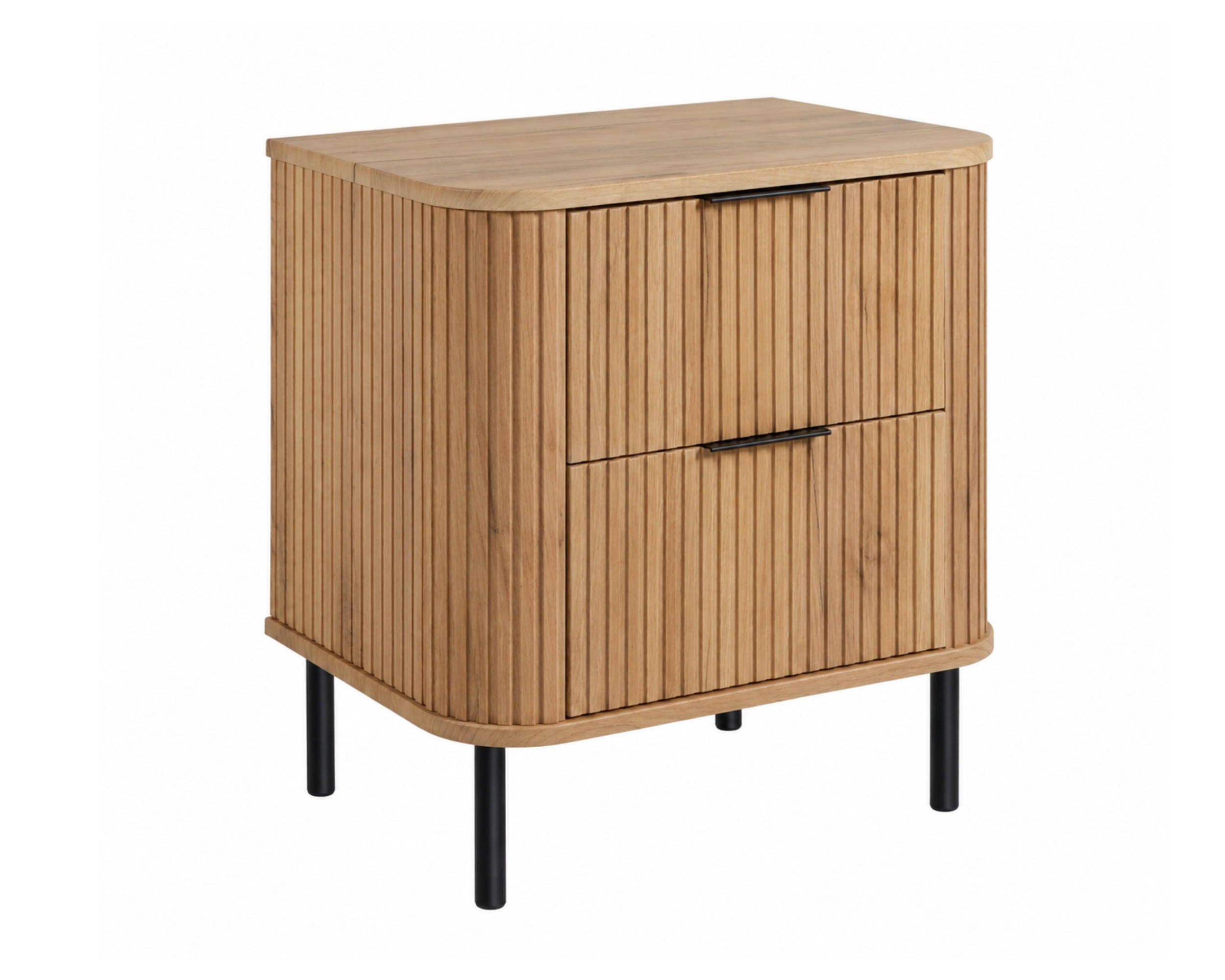 BADEZIMMERSCHRANK : Farbe Eiche Craft, Griff schwarz, Füße schwarz, 60 x 41,5 x 66,7 cm - Eichefarben/Schwarz, Holzwerkstoff (60/66.7/41.5cm) - 3XE LIVING