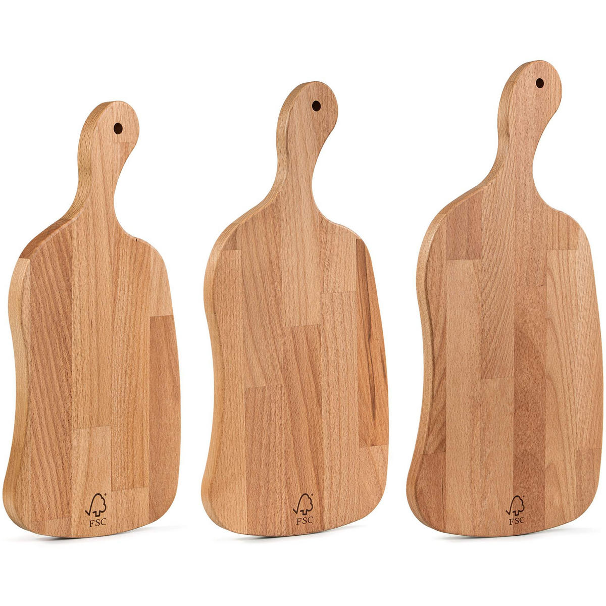 SCHNEIDEBRETT Holz Buche geölt LIVO 3-tlg - Buchefarben, Holz (23/49cm) - KONSIMO®