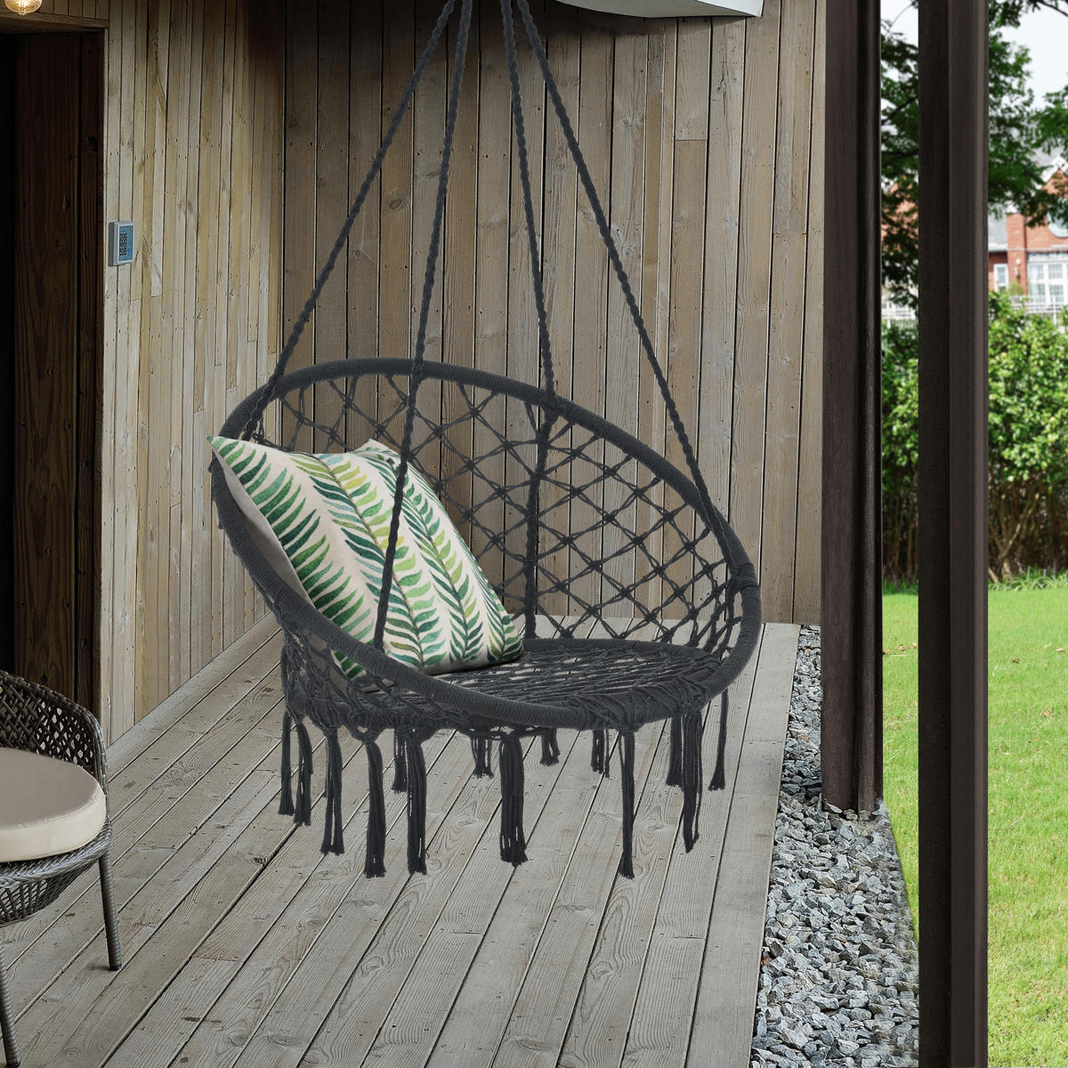 HÄNGESESSEL Tampico - Schwarz, Textil (80/140/80cm) - casa.pro