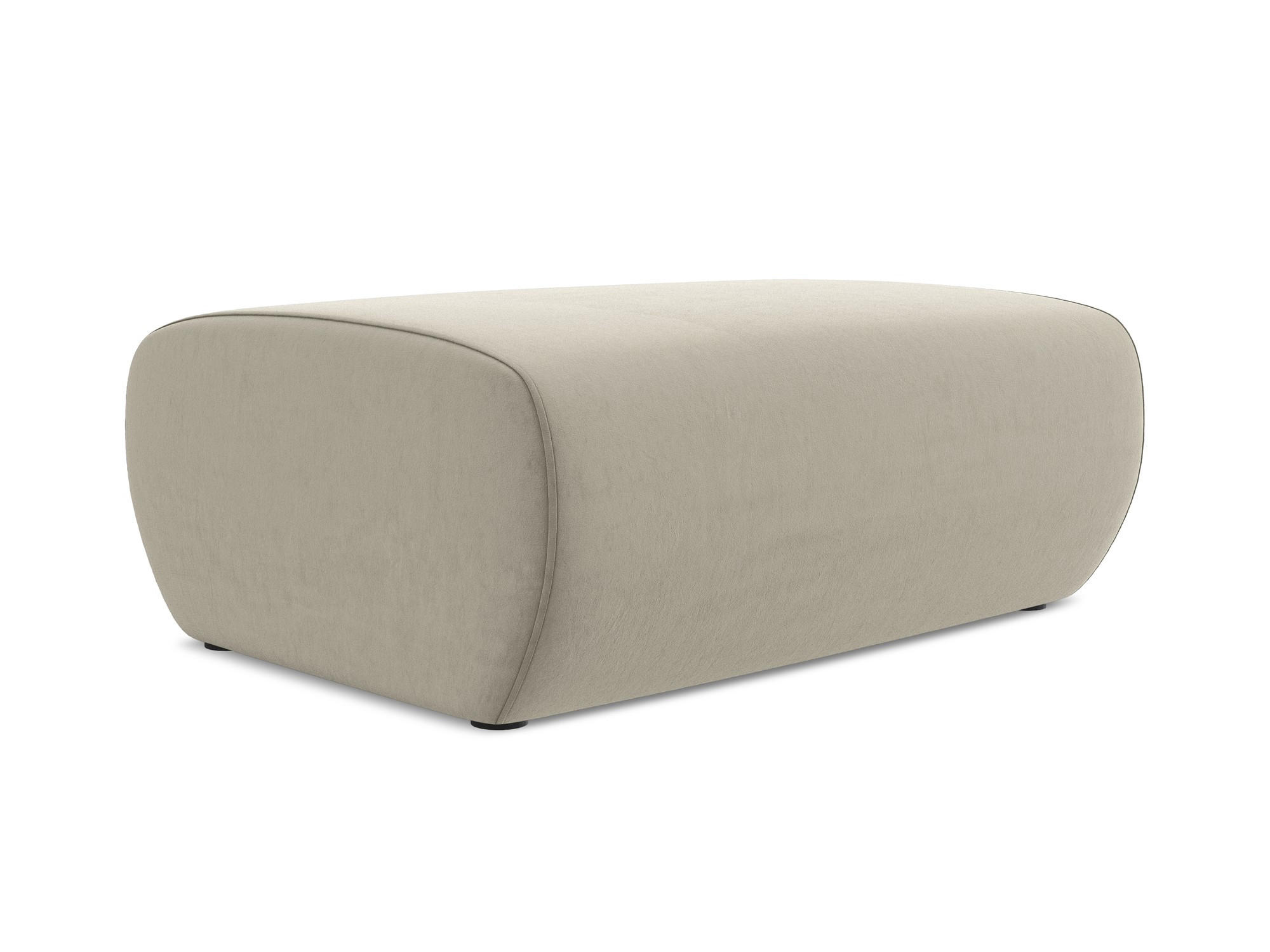 POUF Samt Stoff Creme - Perlmutt/Creme, Kunststoff/Textil (102/40/62cm) - Makamii