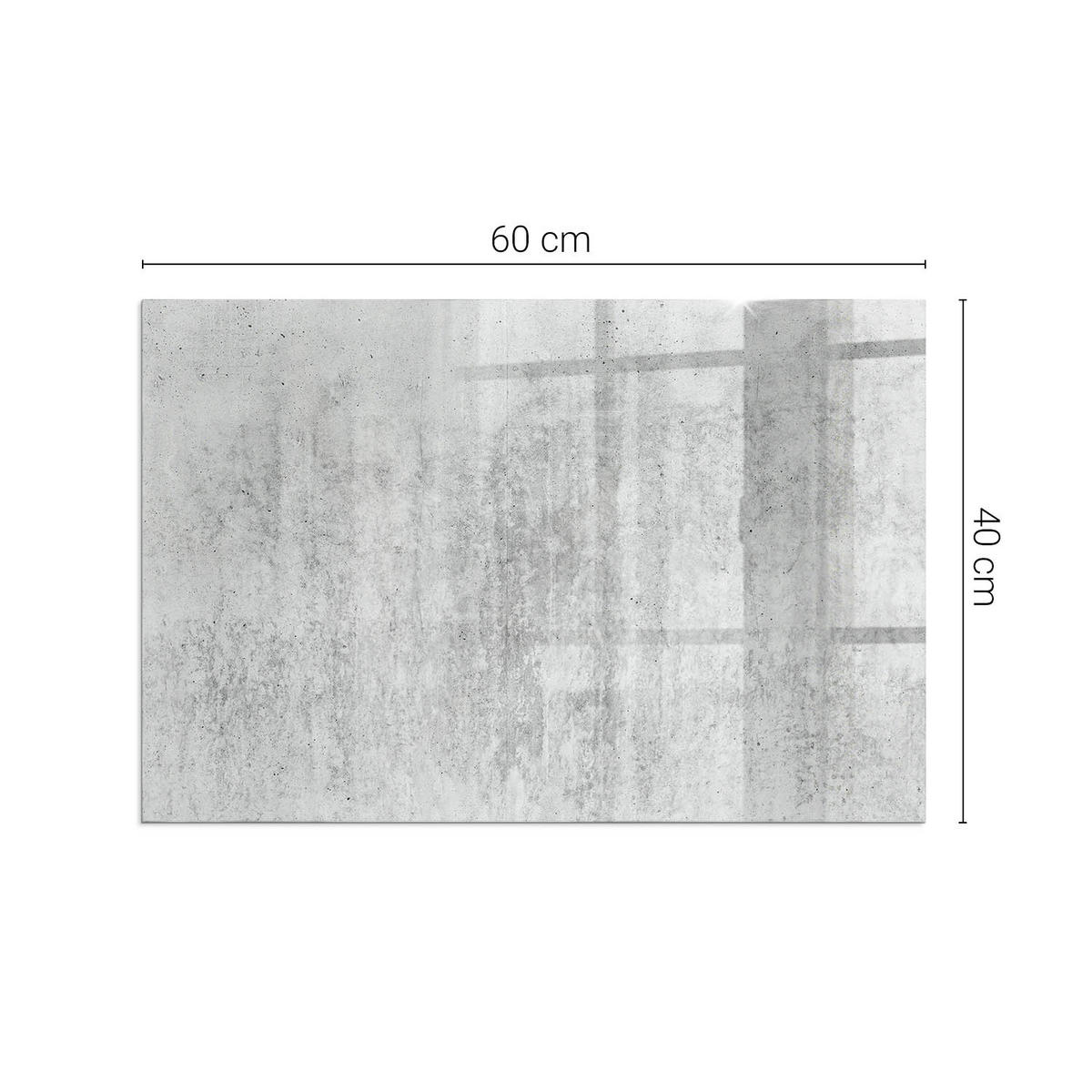 GLASPLATTE für Kamin 60x40 cm Grau - Grau, Glas (60/40/0.4cm) - ArtPrintCave
