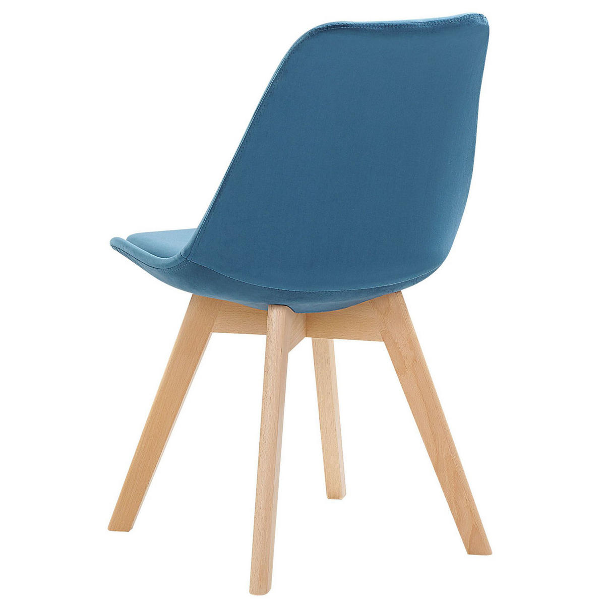 STUHL 2er-Set Samtstoff Blau Dakota - Blau, Holz/Textil (47/82/57cm) - Beliani