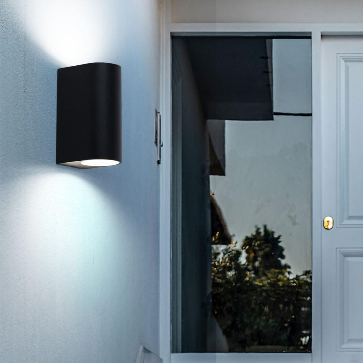 LED AUSSEN-WANDLEUCHTE Aluminium Schwarz - Schwarz, Metall (9.2/15/9.2cm)