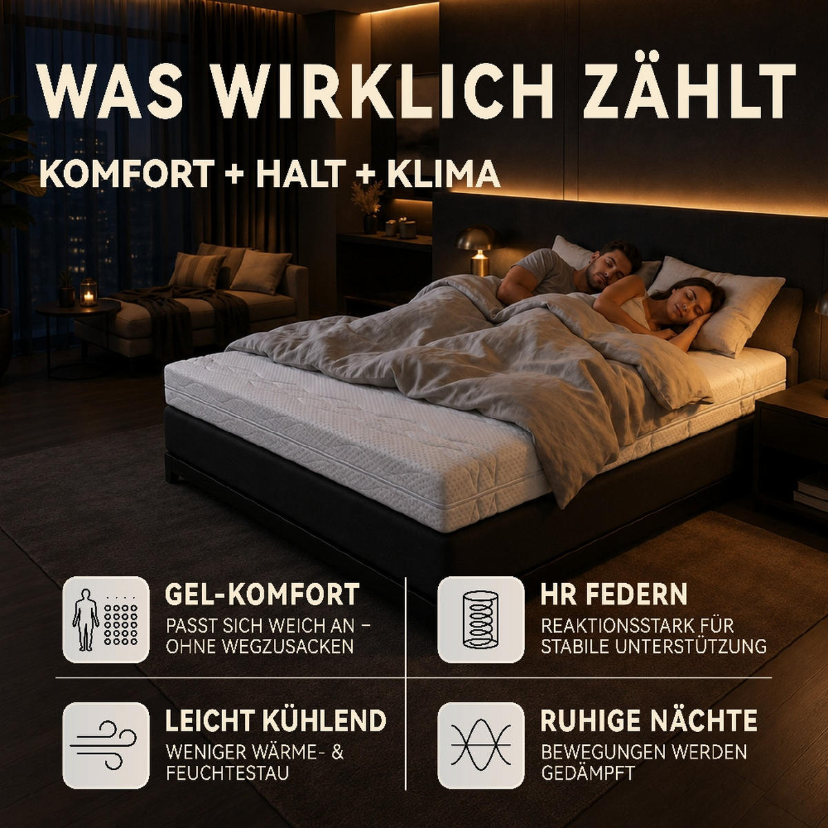 TASCHENFEDERKERNMATRATZE, 7 ZONEN, HÄRTEGRAD H3, ÖKO-TEX, 120/200 cm - Weiß, Metall (120/200cm) - Rolipo