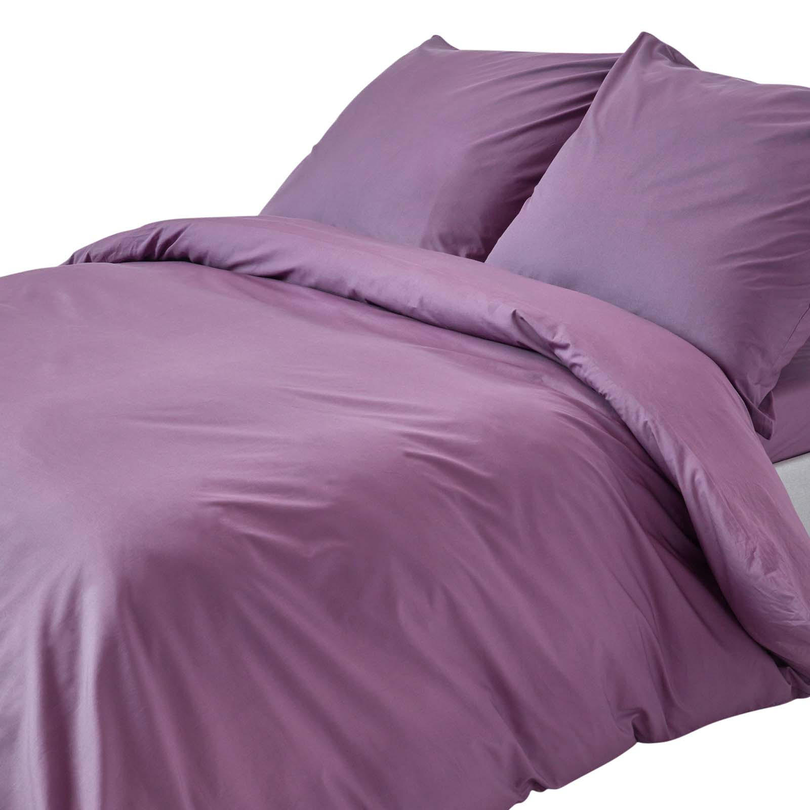 BETTWÄSCHE Perkal Fadendichte 200 - Lila, Textil (240/220cm) - Homescapes
