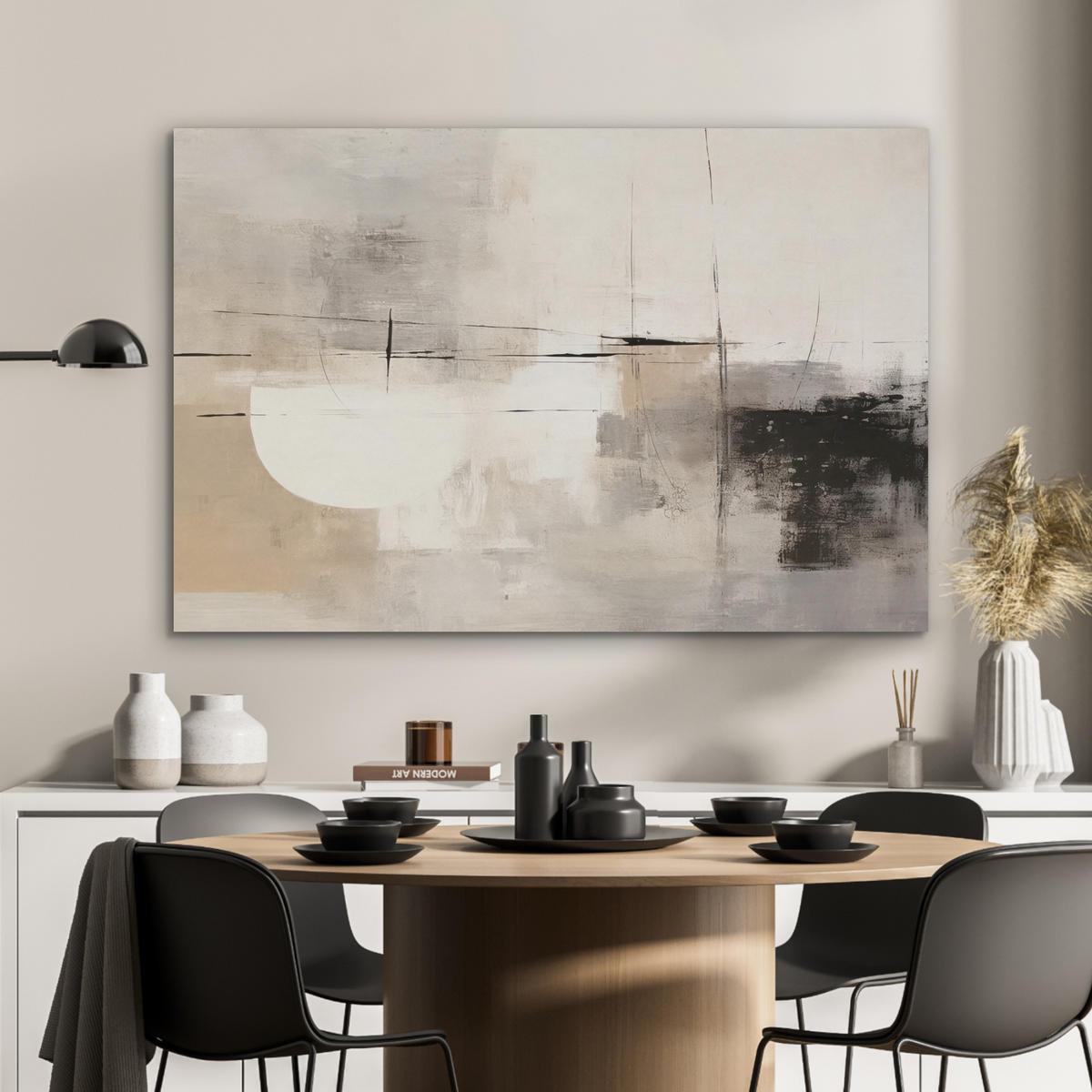 AKUSTIKPANEEL Abstrakt - Kunst - Grau 100x70 cm - Hellgrau, Textil (100/0.9/70cm) - MuchoWow