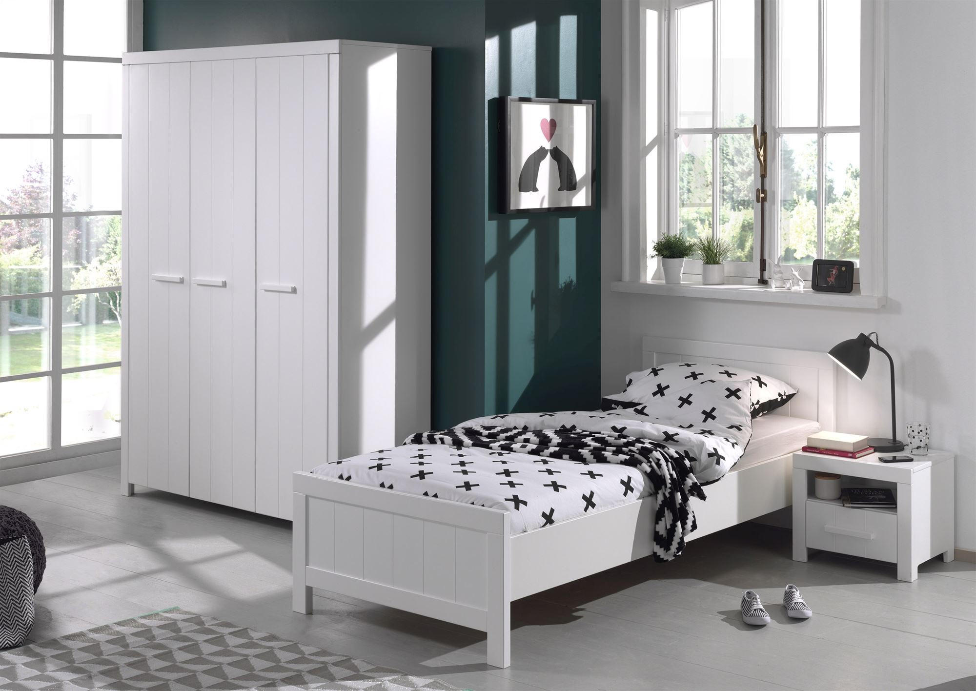 JUGENDZIMMEREINRICHTUNG Karalynn 5 Jugendzimmer komplett MDF Weiß - Weiß, Holz (240/77/140cm) - 58aufmkessel