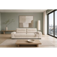 3-SITZER Carlisle Chenille Beige 274/97/93 cm - Sahara, Kunststoff/Textil (274/93/97cm) - foamnova