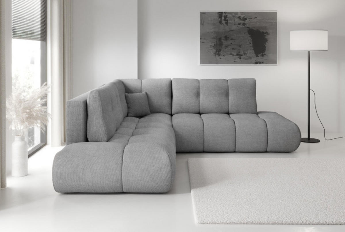 ECKSOFA Dunkelgrau SOHI Flow 17 Ausziehbar Mit Schlaffunktion - Dunkelgrau/Grau, Textil (266.5/266.5cm) - Sepro Meble