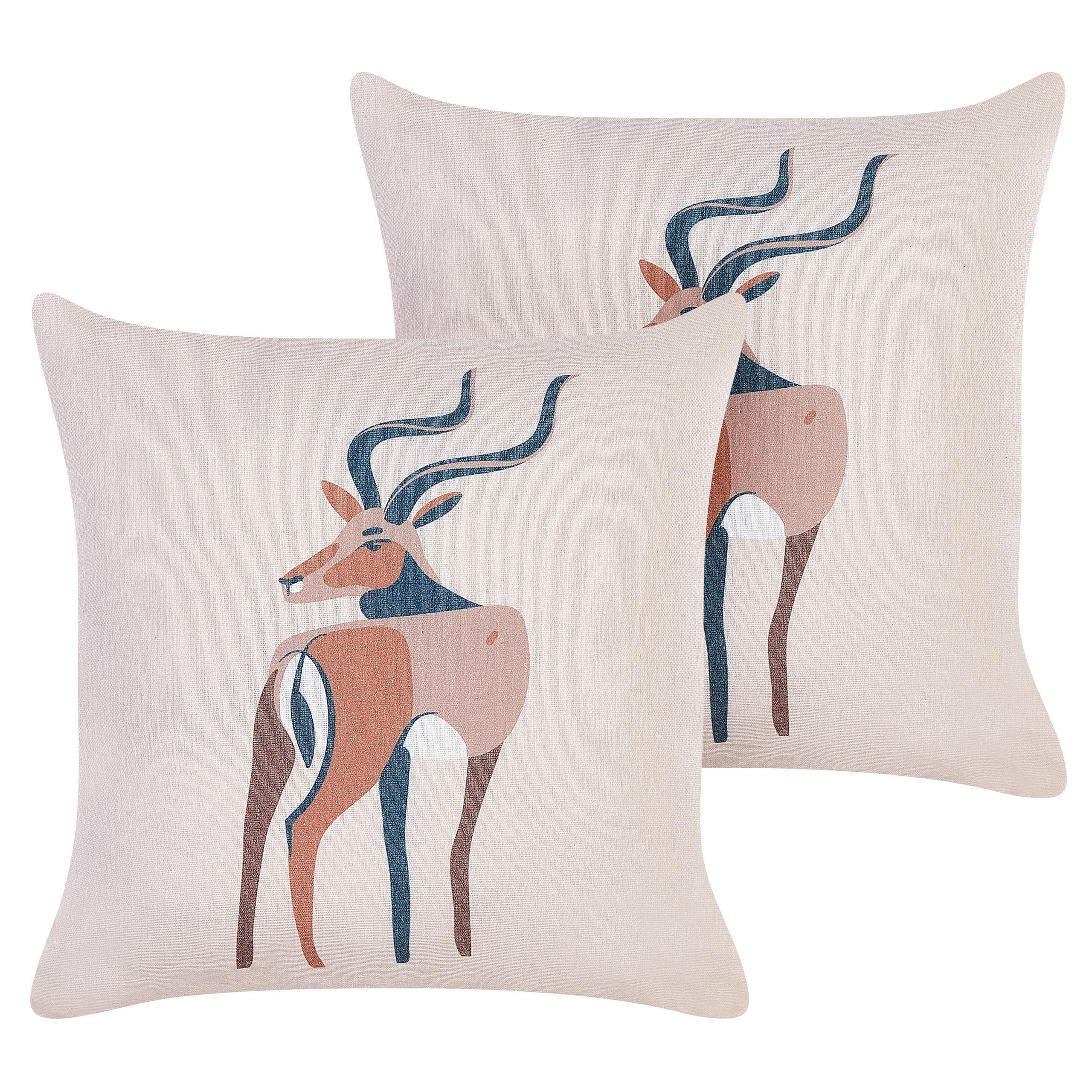 DEKOKISSEN 2er-Set Beige 45/45 cm Abal - Beige, Textil (45/45cm) - Beliani